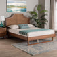 Baxton Studio Francine Mid-Century Modern Ash Walnut Woven Rattan Queen Size Bed FredCo