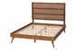 Baxton Studio Fuller Mid-Century Walnut Brown Finished Wood King Size Platform Bed with Woven Rattan FredCo