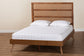 Baxton Studio Fuller Mid-Century Walnut Brown Finished Wood King Size Platform Bed with Woven Rattan FredCo