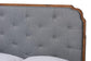 Baxton Studio Garron Mid-Century Modern Grey Fabric and Walnut Brown Wood King Size Platform Bed FredCo