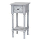 Baxton Studio Gellert Classic and Traditional Grey Finished Wood 1-Drawer End Table FredCo