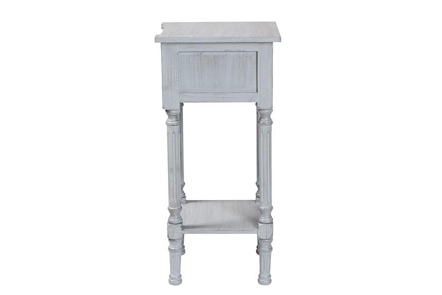 Baxton Studio Gellert Classic and Traditional Grey Finished Wood 1-Drawer End Table FredCo