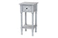 Baxton Studio Gellert Classic and Traditional Grey Finished Wood 1-Drawer End Table FredCo