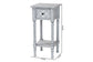Baxton Studio Gellert Classic and Traditional Grey Finished Wood 1-Drawer End Table FredCo
