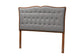 Baxton Studio Georgia Classic and Traditional Grey Fabric and Walnut Brown Finished Wood Headboard FredCo