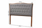 Baxton Studio Georgia Classic and Traditional Grey Fabric and Walnut Brown Finished Wood Headboard FredCo