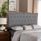 Baxton Studio Georgia Classic and Traditional Grey Fabric and Walnut Brown Finished Wood Headboard FredCo