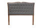 Baxton Studio Georgia Classic and Traditional Grey Fabric and Walnut Brown Finished Wood Headboard FredCo