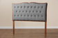 Baxton Studio Georgia Classic and Traditional Grey Fabric and Walnut Brown Finished Wood Headboard FredCo