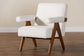 Baxton Studio Georgina Japandi Cream Boucle and Walnut Brown Wood Accent Chair FredCo