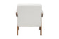 Baxton Studio Georgina Japandi Cream Boucle and Walnut Brown Wood Accent Chair FredCo
