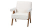 Baxton Studio Georgina Japandi Cream Boucle and Walnut Brown Wood Accent Chair FredCo