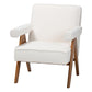 Baxton Studio Georgina Japandi Cream Boucle and Walnut Brown Wood Accent Chair FredCo