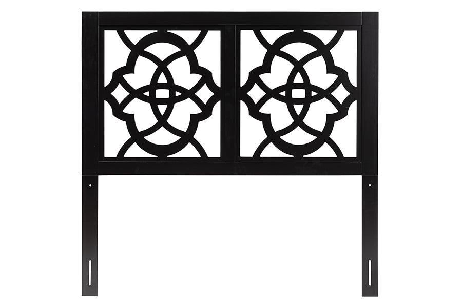 Baxton Studio Glaucia Modern Dark Brown Finished Wood Queen Size Headboard FredCo