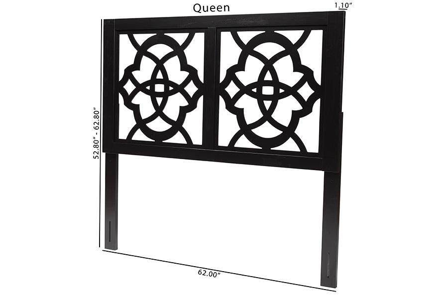Baxton Studio Glaucia Modern Dark Brown Finished Wood Queen Size Headboard FredCo