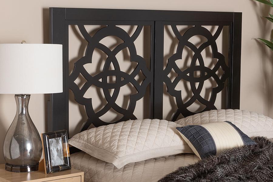 Baxton Studio Glaucia Modern Dark Brown Finished Wood Queen Size Headboard FredCo