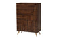 Baxton Studio Graceland Mid-Century Modern Transitional Walnut Brown Finished Wood 5-Drawer Storage Chest FredCo