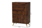 Baxton Studio Graceland Mid-Century Modern Transitional Walnut Brown Finished Wood 5-Drawer Storage Chest FredCo