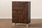 Baxton Studio Graceland Mid-Century Modern Transitional Walnut Brown Finished Wood 5-Drawer Storage Chest FredCo