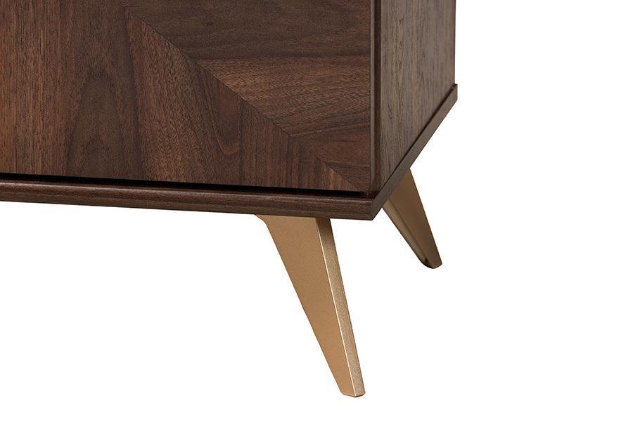 Baxton Studio Graceland Mid-Century Modern Transitional Walnut Brown Finished Wood 6-Drawer Dresser FredCo