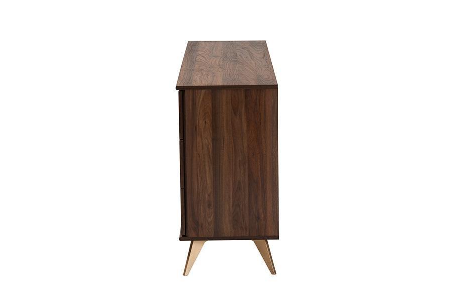 Baxton Studio Graceland Mid-Century Modern Transitional Walnut Brown Finished Wood 6-Drawer Dresser FredCo