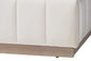 Baxton Studio Granger Velvet Upholstered Platform Bed with Channel Tufted Headboard, Modern Low Profile Bed Frame, Alabaster White, Queen FredCo