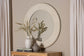 Baxton Studio Grazia Modern Round Beaded-framed Accent Mirror in Pearl White FredCo