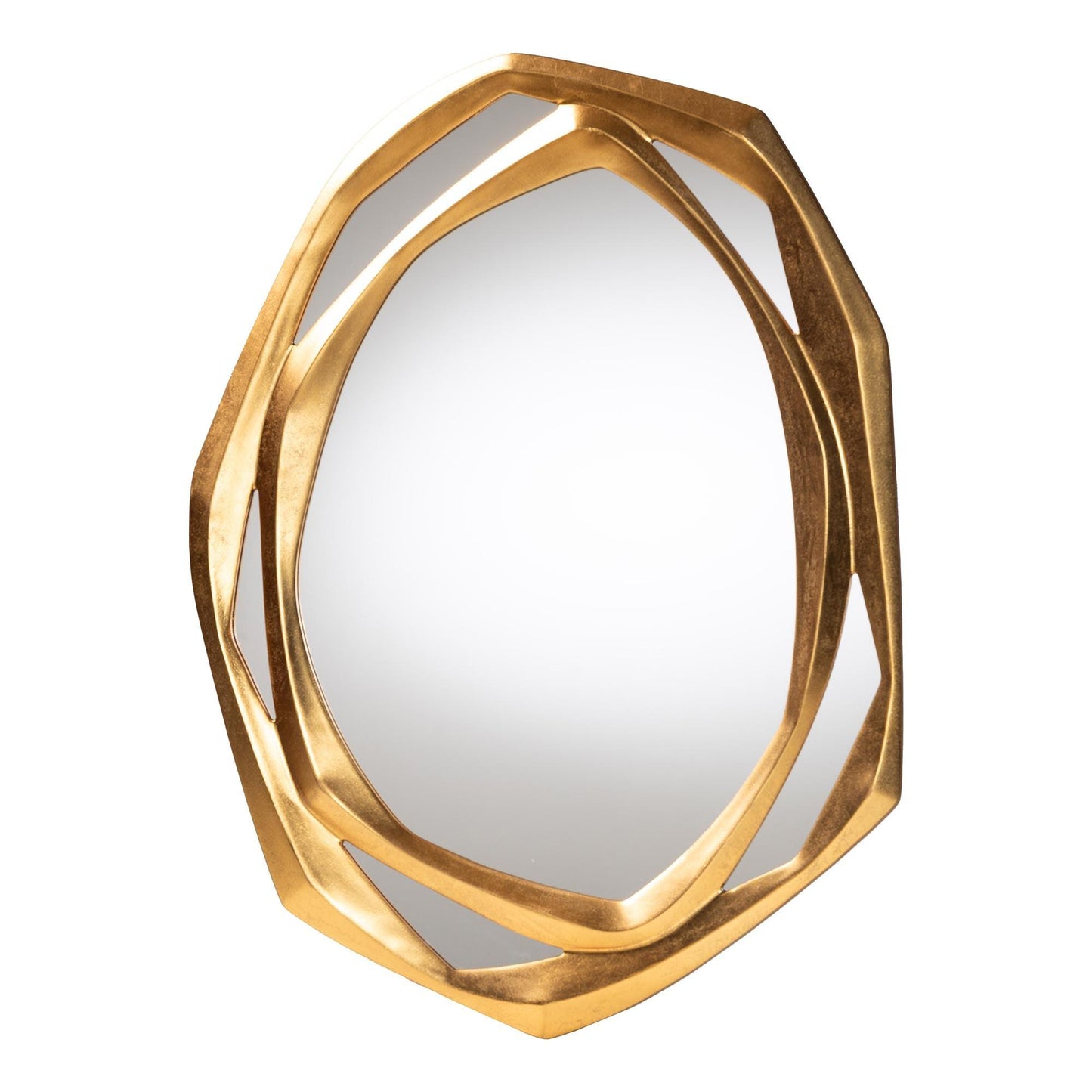Baxton Studio Halen Antique Goldleaf Accent Wall Mirror FredCo