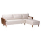 Baxton Studio Harleson Mid-Century Modern Beige Fabric and Walnut Brown Wood Right Facing Sectional Sofa FredCo