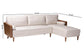Baxton Studio Harleson Mid-Century Modern Beige Fabric and Walnut Brown Wood Right Facing Sectional Sofa FredCo