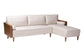 Baxton Studio Harleson Mid-Century Modern Beige Fabric and Walnut Brown Wood Right Facing Sectional Sofa FredCo