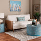 Baxton Studio Harleson Mid-Century Modern Beige Fabric and Walnut Brown Wood Sofa FredCo