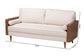 Baxton Studio Harleson Mid-Century Modern Beige Fabric and Walnut Brown Wood Sofa FredCo