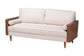 Baxton Studio Harleson Mid-Century Modern Beige Fabric and Walnut Brown Wood Sofa FredCo