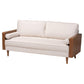 Baxton Studio Harleson Mid-Century Modern Beige Fabric and Walnut Brown Wood Sofa FredCo