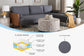 Baxton Studio Harleson Mid-Century Modern Grey Fabric and Walnut Brown Wood Right Facing Sectional Sofa FredCo