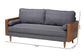 Baxton Studio Harleson Mid-Century Modern Grey Fabric and Walnut Brown Wood Sofa FredCo