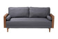 Baxton Studio Harleson Mid-Century Modern Grey Fabric and Walnut Brown Wood Sofa FredCo