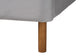 Baxton Studio Harrell Mid-Century Modern Grey Velvet and Woven Rattan Wood Queen Size Bed FredCo