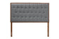 Baxton Studio Harumi Classic and Traditional Grey Fabric and Walnut Brown Finished Wood Headboard FredCo