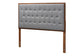 Baxton Studio Harumi Classic and Traditional Grey Fabric and Walnut Brown Finished Wood Headboard FredCo