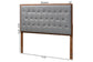 Baxton Studio Harumi Classic and Traditional Grey Fabric and Walnut Brown Finished Wood Headboard FredCo