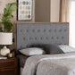 Baxton Studio Harumi Classic and Traditional Grey Fabric and Walnut Brown Finished Wood Headboard FredCo
