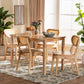 Baxton Studio Haviland Mid-Century Modern Oak Brown Finished Wood and Rattan 5-Piece Dining Set FredCo