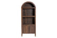 Walnut wood arched bookcase with shelves and cabinet, home furniture from FredCo International