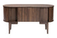 Mid-century modern walnut wood desk with rounded edges and tapered legs, FredCo International furniture