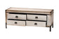 Baxton Studio Heaton Vintage Weathered White Canvas 4-Drawer Storage Bench FredCo