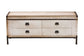 Baxton Studio Heaton Vintage Weathered White Canvas 4-Drawer Storage Bench FredCo