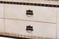 Baxton Studio Heaton Vintage Weathered White Canvas 4-Drawer Storage Bench FredCo