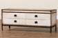 Baxton Studio Heaton Vintage Weathered White Canvas 4-Drawer Storage Bench FredCo
